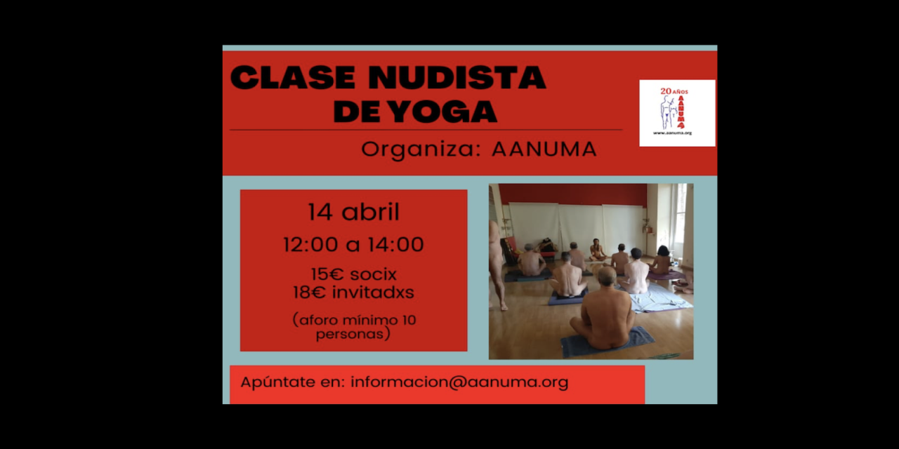 Clase Nudista de Yoga 14 de abril de 12 a 14 horas